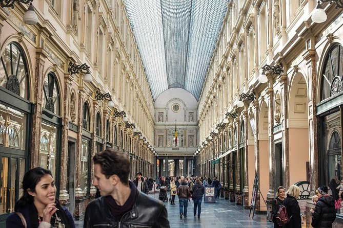 Brussels: Historical Walking Tour with Chocolate & Waffle Tasting - St. Michael and St. Gudula Cathedral: bright glass and carved wood