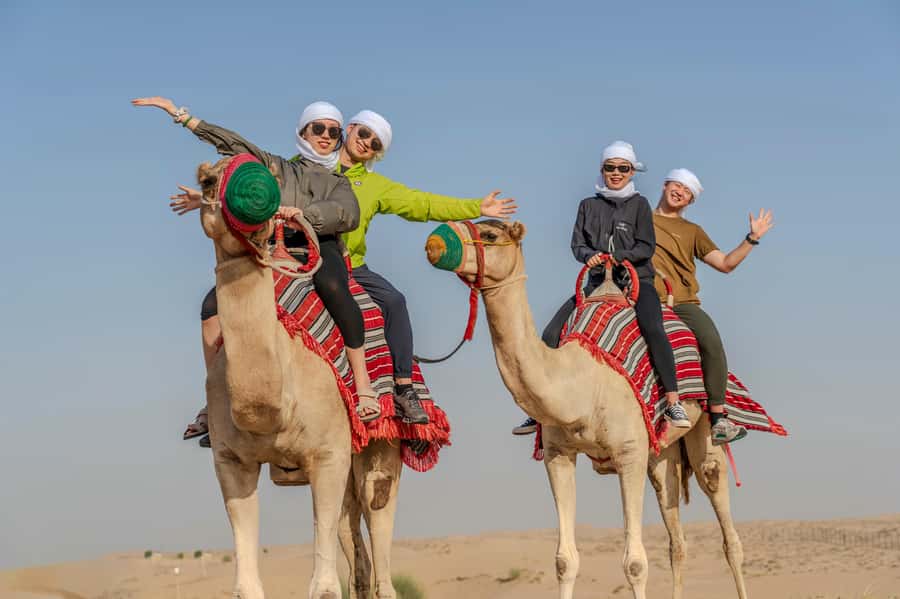 Dubai: Heritage Safari, Camel Ride & Al Marmoom Oasis Dinner - The camel caravan and a closer look at desert tradition