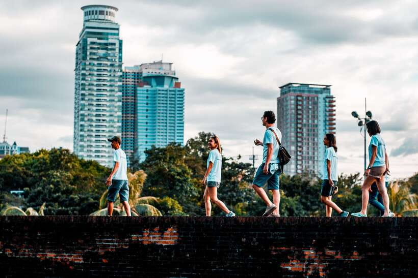 Intramuros, Manila: Historical Bamboo Bike Tour - San Agustin Church closes the historic loop