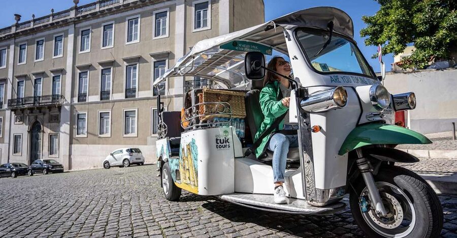 Lisbon: Guided Tuk-Tuk Tour Along the Historic Tram Line 28 - Chiado, Camões Square, and the elegant center