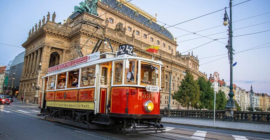 Prague: Hop-on Hop-Off Historical Tram Ticket for Line 42 - The route map is more important than the commentary