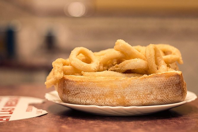 Private: Madrid Historic Centre Food Tour with 10+ Authentic - The fried squid sandwich and Madrid street food