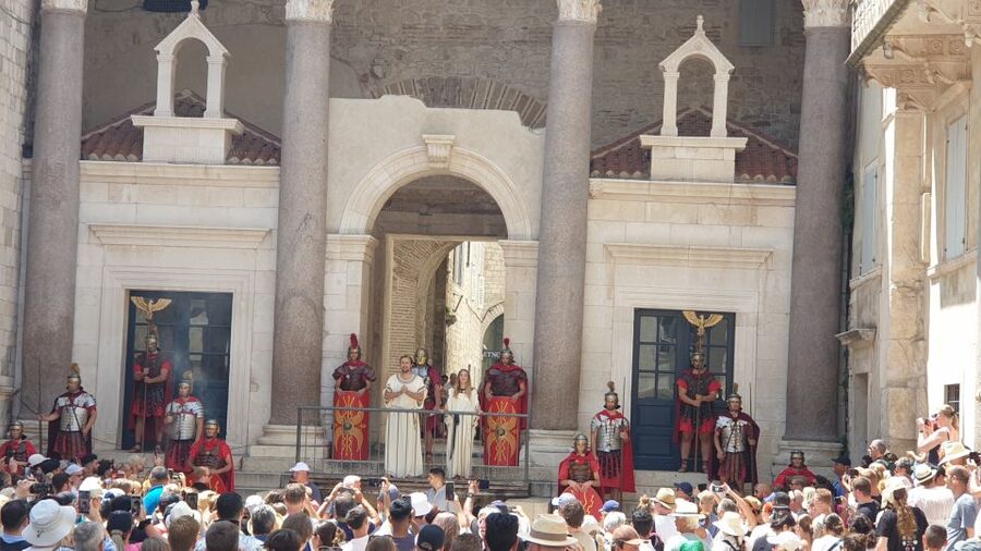 Split: History and Heritage Walking Tour - Roman architecture beside modern Split