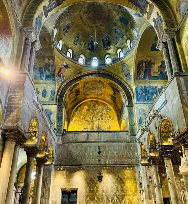 Venice: The History of St. Mark's Basilica Tour - The golden mosaics and marble interior
